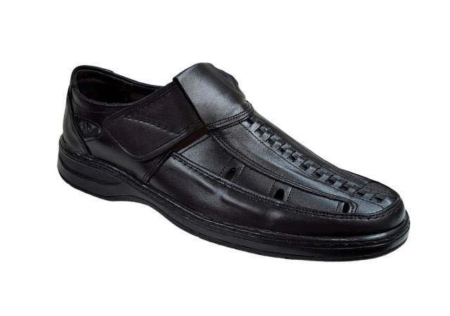 Pantofi barbati sport din piele naturala, Negru, CIUCALETI SHOES